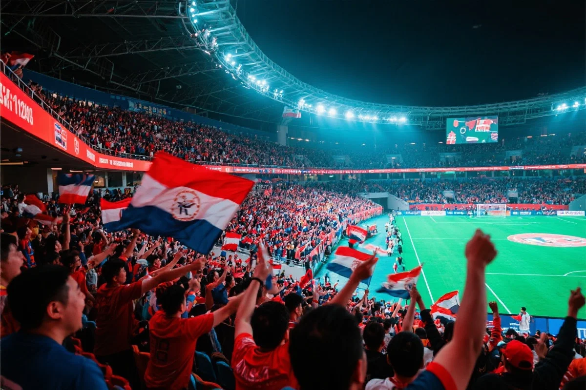 体育场馆内球迷的激情瞬间